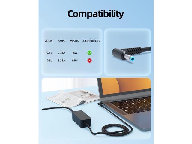 45W AC Charger Fit for HP 17-ca3035cl 17-ca3055cl Pavilion 15-eg0010nr 15-eg0073cl 15-eg0021nr 15-eg0077nr 15-eg0097nr 15-eg0065st 15-eg0067st...