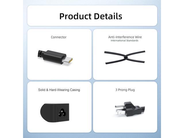 USB C 65W 45W Charger Fit for Lenovo IdeaPad Flex Slim 5 5-Pro 5-15ITL05 5-16IRL8 5-16IAU7 5-14ITL05 5-14IAU7 5-16IRU9 5-16ABR8 5-15IIL05 5-15IAL7...