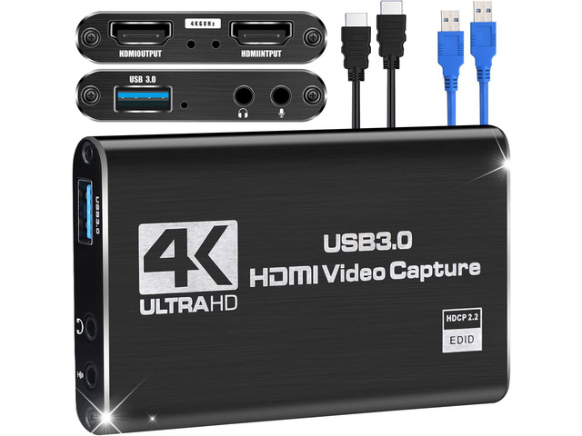 Capture Card Nintendo Switch, Video Capture Card, Game Capture Card 4K 1080P 60F