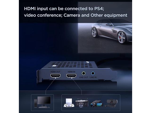 MYPIN Game Capture Card, HDMI PCI-E 4K 30fps Record & Live Stream from Gaming Systems, Camcorders, DSLRs,Support Zero Delay HDMI Loop-Out