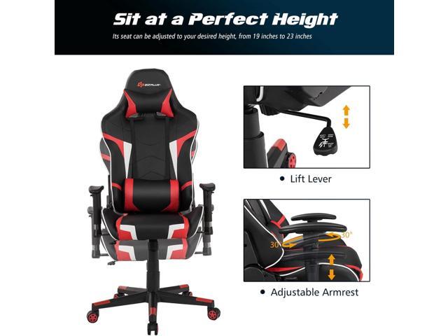 Massage Gaming Chair, High Back Office Computer Chair with Headrest and Lumbar Support, Racing Style Reclining Swiveling Game Chair for Home Office...