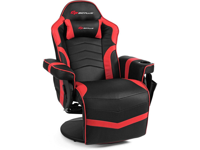 Goplus Massage Gaming Chair, Racing Style Gaming Recliner w/Adjustable Backrest and Footrest, Ergonomic High Back PU Leather Computer Office Chair...