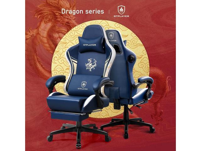 GTPLAYER Gaming Chair with Bluetooth Speakers and Footrest, Dragon Series Video Game Chair Heavy Duty, Ergonomic, Esports Computer Office Chair...