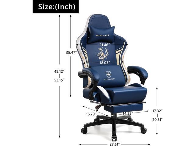 GTPLAYER Gaming Chair with Bluetooth Speakers and Footrest, Dragon Series Video Game Chair Heavy Duty, Ergonomic, Esports Computer Office Chair...