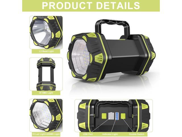 Camping Lantern Rechargeable, LED Camping Flashlight with 1200LM, 4800 Capacity Battery Powered, Portable Camping Light 12h Standby, 4+4 Modes for...