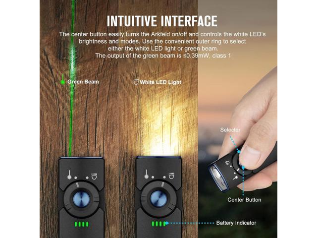 OLIGHT Arkfeld EDC Flat Flashlight, 1000 Lumens White LED Light with Green Beam Combo, Power by Rechargeable Built-in Battery for Outdoors,...