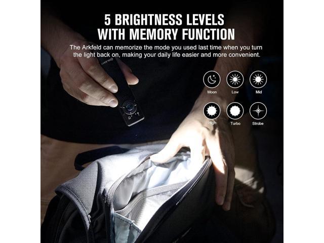 OLIGHT Arkfeld EDC Flat Flashlight, 1000 Lumens White LED Light with Green Beam Combo, Power by Rechargeable Built-in Battery for Outdoors,...