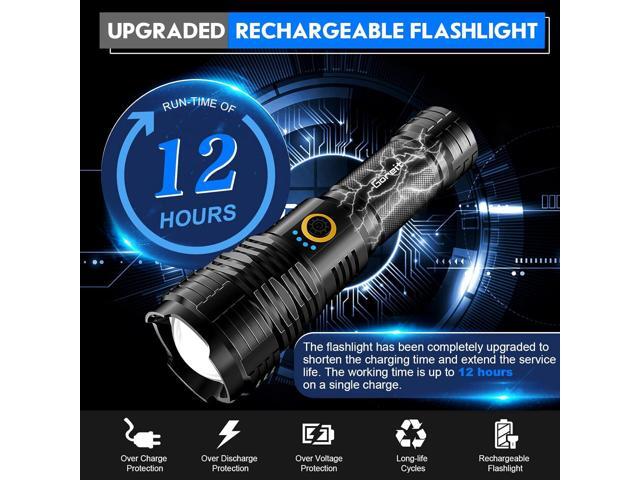 Flashlights LED High Lumens Rechargeable, Goreit 950000 Lumens XHP70.2 Super Bright Flashlight, Flash Light Battery Powered, Powerful Handheld...