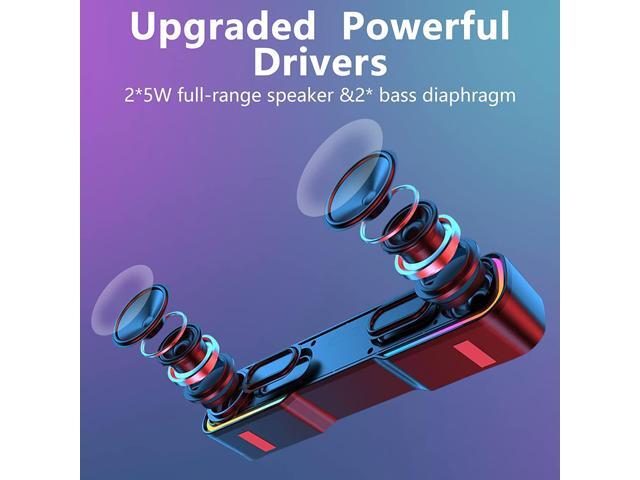 MELOGAGA Computer Speakers, HiFi Stereo Desktop Soundbar, Dynamic RGB PC Gaming Speaker, Bluetooth 5.0 & 3.5mm Wired Sound Bar for Desktop,...