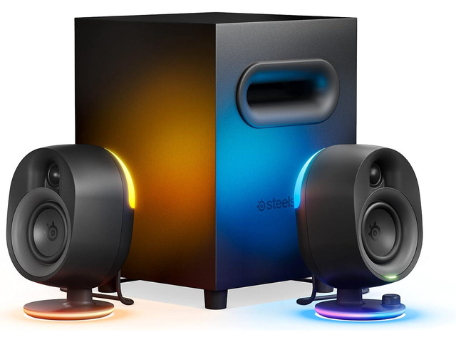 Arena 7 RGB Illuminated 2.1 Gaming Speakers with Powerful Bass, Subwoofer, and Bluetooth - For PC, PlayStation, Mobile