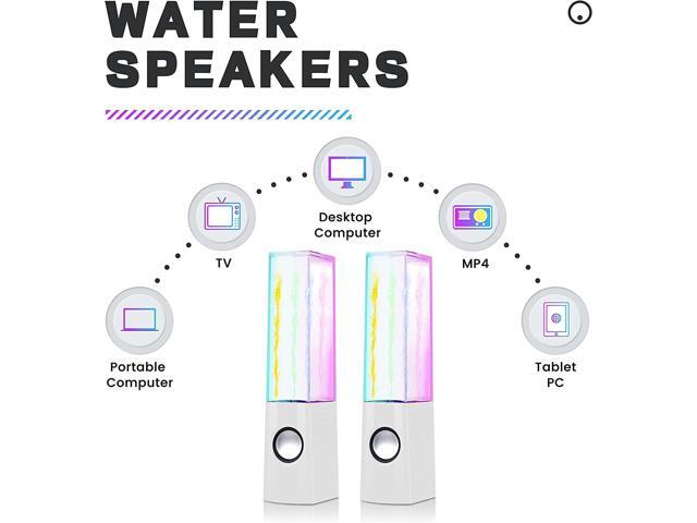 Aoboo Led Color Computer Water Speakers with Light, USB Dancing Fountain Light Show Sound Speakers, 3.5mm Interface,Suitable for Laptop Speakers,...
