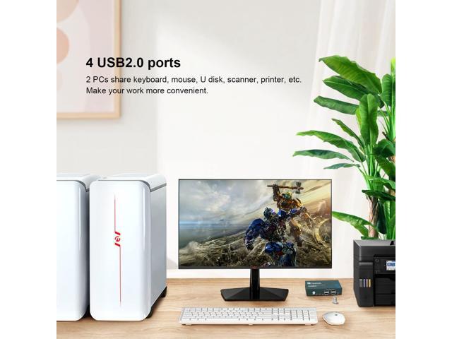 Steetek 2 Port DP USB 2.0 KVM Switch 4K@60Hz, KVM Switch Displayport 2 in 1 Out. KVM Switch for 2 Computer Share 1 Monitor with 4 USB 2.0 Hub,...