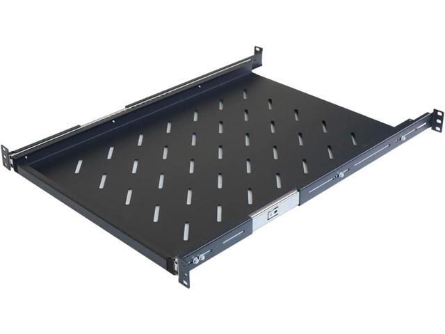 Aeons 1U 19-inch Sliding Rack Server Shelf Vented 4 Post Rack Mount 24' Shelf Adjustable Mounting Depth 24.2 27.4 inches, for IT Data Network...