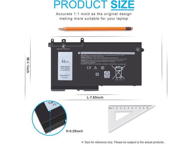 51Wh Type 93FTF Battery for Dell Latitude 5580 5480 5280 5590 5490 5491 5290 5288 5488 5495 5591 E5580 E5480 E5280 E5590 E5490 E5290 E5591 E5491...