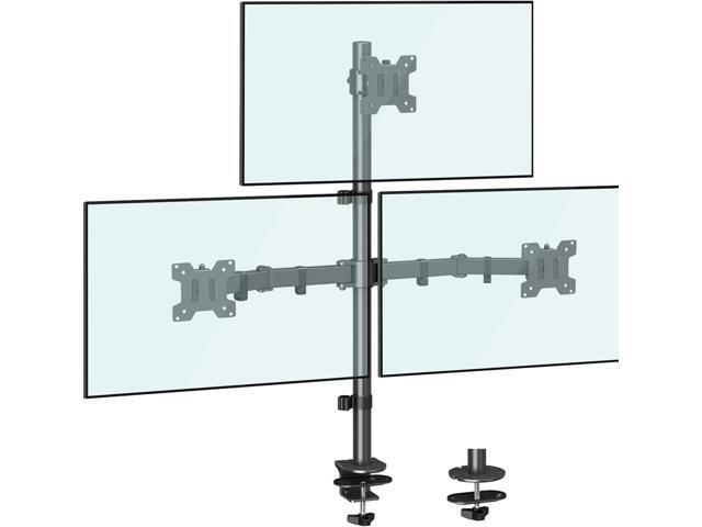 MOUNTUP Triple Monitor Stand, Height Adjustable Monitor Desk Mount Fit for 17 to 32 Inch Computer Screens, Stacked Monitors Arm for 3 Monitors,...