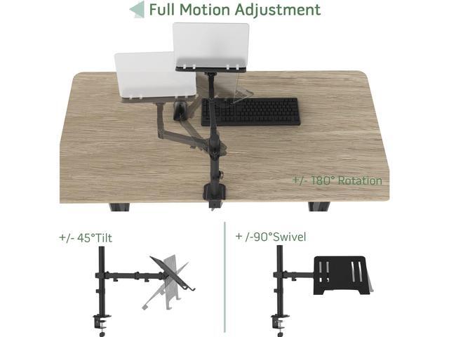 Laptop Desk Mount, Single Laptop Computer Mount with Vented Tray for 1 Notebook up to 17 inch, Heavy-Duty Laptop Stand Mount Holds up to 17.6 lbs,...