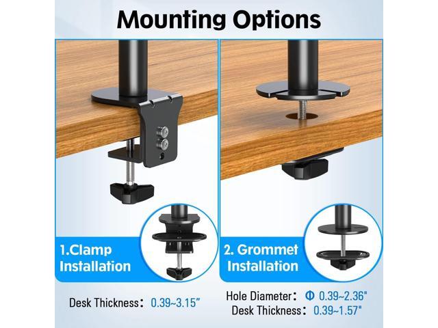 MOUNTUP Dual Monitor Stand, Vertical Monitor Mount for 2 Max 32 inch Stack Screen Monitors, Height Adjustable, Swivel, Tilt Monitor Desk Mount with...