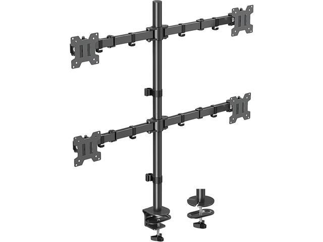 MOUNTUP Quad Monitor Stand, 4 Monitors Desk Mount for 13 to 32 inch Computer Screens, Fully Adjustable Stacked Mount with Tilt Swivel, 4 Heavy Duty...