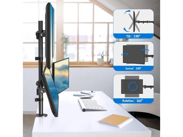 MOUNTUP Quad Monitor Stand, 4 Monitor Desk Mount for 13 to 32 inch Computer Screens, Fully Adjustable Stacked Mount with Tilt Swivel, Four Heavy...