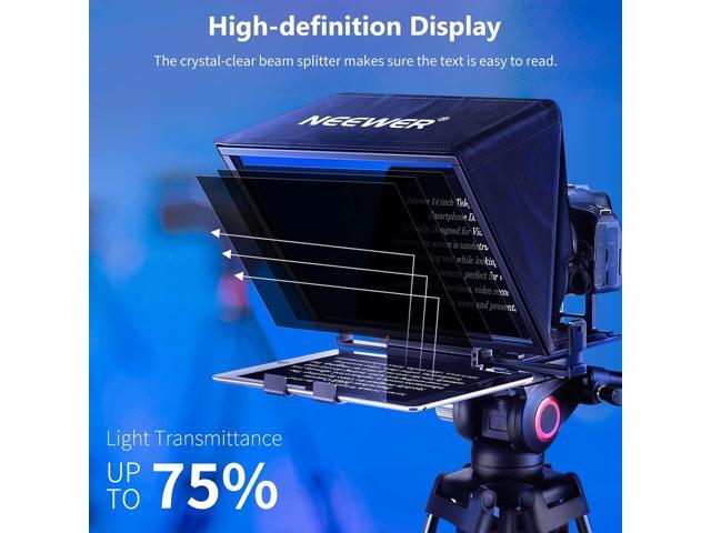 NEEWER Teleprompter X14 with RT-110 Remote & APP Control (Bluetooth Connection via NEEWER Teleprompter App), Portable No Assembly Compatible with...