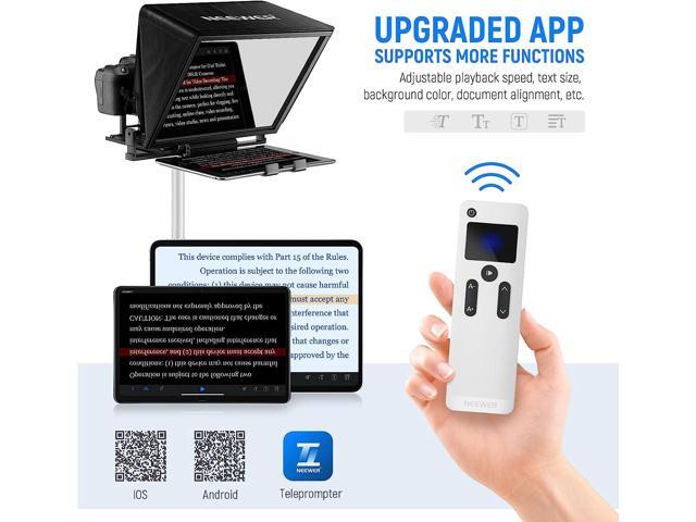 NEEWER Teleprompter X14 with RT-110 Remote & APP Control (Bluetooth Connection via NEEWER Teleprompter App), Portable No Assembly Compatible with...