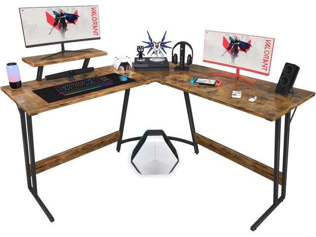 Homall L Shaped Gaming Desk Computer Corner Desk PC Gaming Desk Table with Large Monitor Riser Stand for Home Office Sturdy Writing Workstation...