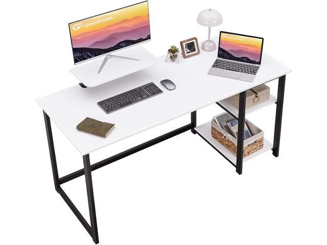 GreenForest Computer Desk with Monitor Stand,47 inch Home Office Desk with Reversible Storage Shelves,Modern Writing Desk Study PC Laptop Work...