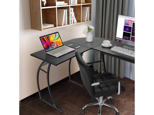 ZenStyle L-Shape 58.1in Corner Computer Desk Home Office PC Laptop Table Multipurpose Gaming Workstation with Solid Steel Frame/Waterproof Desktop