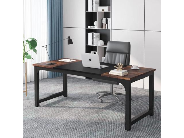Tribesigns 70.8Executive Desk, Large Office Computer Desk with Thicken Frame, Modern Simple Workstation Business Furniture for Home Office, Rustic...