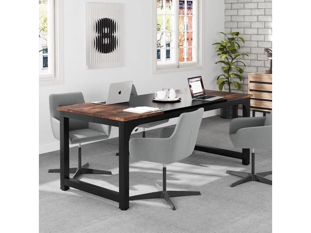 Tribesigns 70.8Executive Desk, Large Office Computer Desk with Thicken Frame, Modern Simple Workstation Business Furniture for Home Office, Rustic...