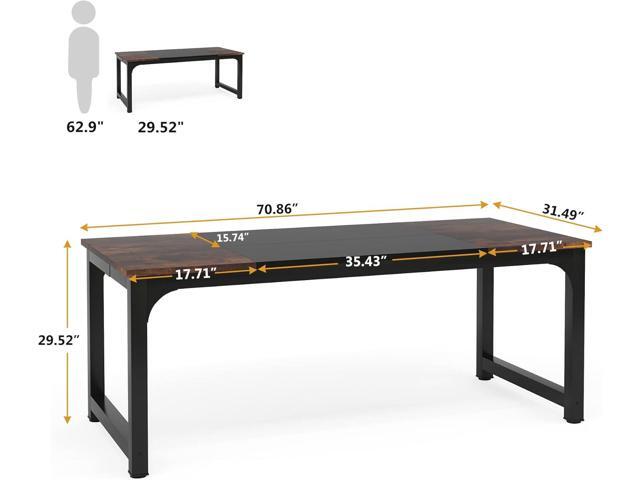 Tribesigns 70.8Executive Desk, Large Office Computer Desk with Thicken Frame, Modern Simple Workstation Business Furniture for Home Office, Rustic...
