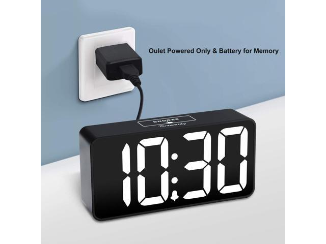 DreamSky Compact Digital Alarm Clock with USB Charging Port, 0-100% Brightness Dimmer, Large Bold Number Display, Adjustable Alarm Volume, 12/24Hr,...