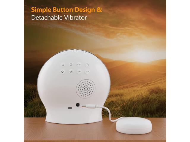 Sunrise Alarm Clock, Wake Up Light with Bed Shaker, FM Clock Radio with Sunrise Simulation, Dual Alarms, Snooze, 12 Color Atmosphere Lamp, 12...