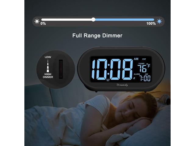 DreamSky Alarm Clocks for Bedrooms, Auto Set Digital Desk Clock for Bedside Nightstand, Electric Clock with Dimmable Brightness Dimmer, Auto DST,...