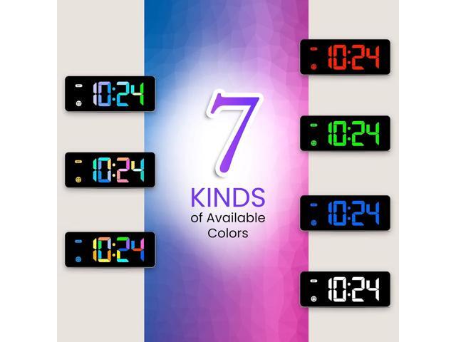 Alarm Clock for Kids Bedrooms Small Digital Clock with 7 Colors, 4 Dimmable Backlight, 3 Adjustable Volumes (Multi)