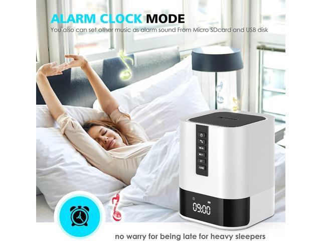 Night Light Bluetooth Speaker, 5 in 1 Touch Control Bedside Lamp Dimmable Multi-Color Changing, Bedroom Alarm Clock, Best Birthday Gift Ideas for...