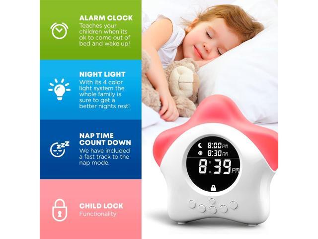 Stay-in-Bed Clock for Kids - Toddler Sleep Trainer, Night Light & Alarm