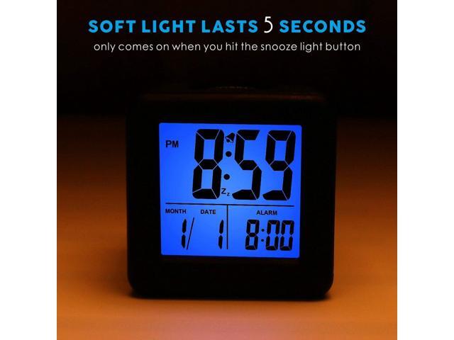 Plumeet Digital Alarm Clock Kids Alarm Clock with Snooze and Nightlight - Easy Setting Silicone Clock Display Time, Date - Loud Alarm Clock for...