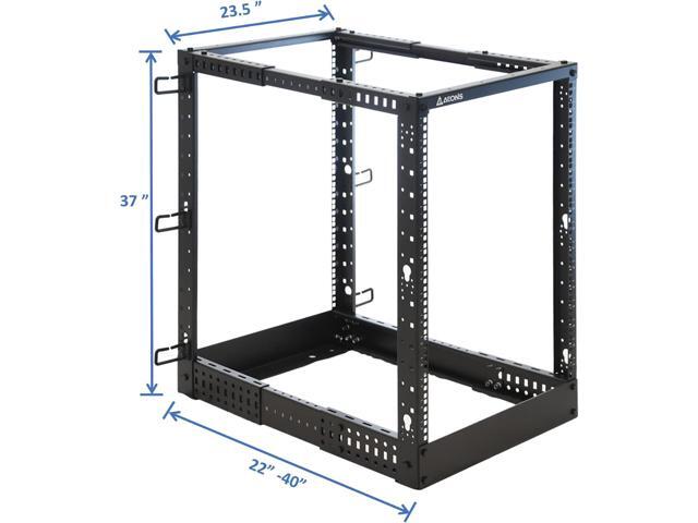 AEONS 18U 4-Post IT Open Frame Server Rack 19 Inch Depth-Adjustable (22' to 40') Network Equipment AV Gear w/Cable Management