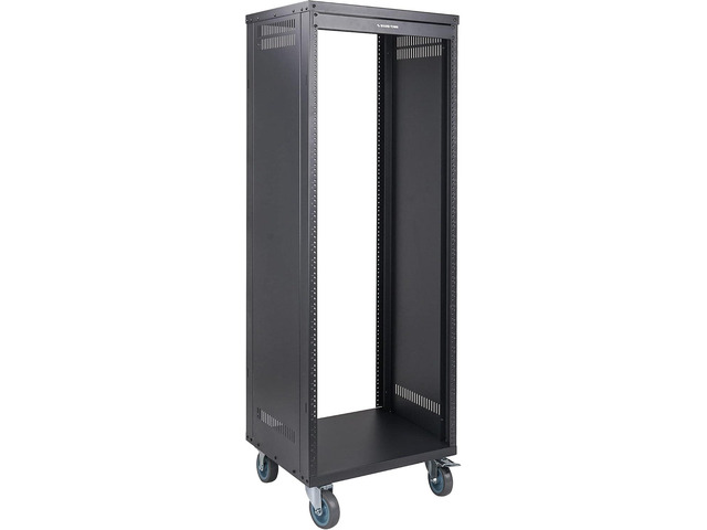 Sound Town 30U Universal Steel Rack, w/ 3' Locking Casters, Vented Side Panels for Audio Video, Server and Network Equipment (STRK-M30U)