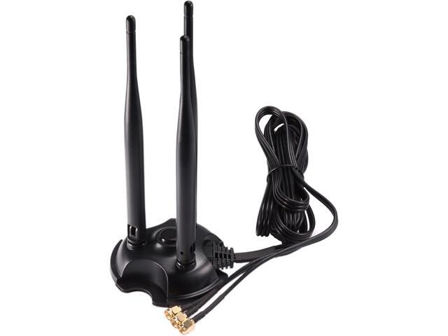Eightwood 2.4GHz 5GHz Dual Band WiFi Antenna, Triple RP-SMA Antenna Magnetic Base for PC Desktop Computer, PCIe WiFi Card, WiFi Wireless Router,...