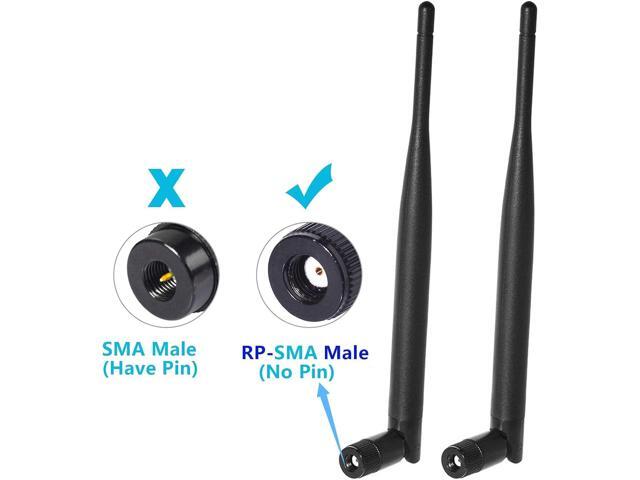 Bingfu Dual Band WiFi 2.4GHz 5GHz 5.8GHz 6dBi MIMO RP-SMA Male Antenna (4-Pack) for WiFi Router Wireless Network Card USB Adapter Security IP...