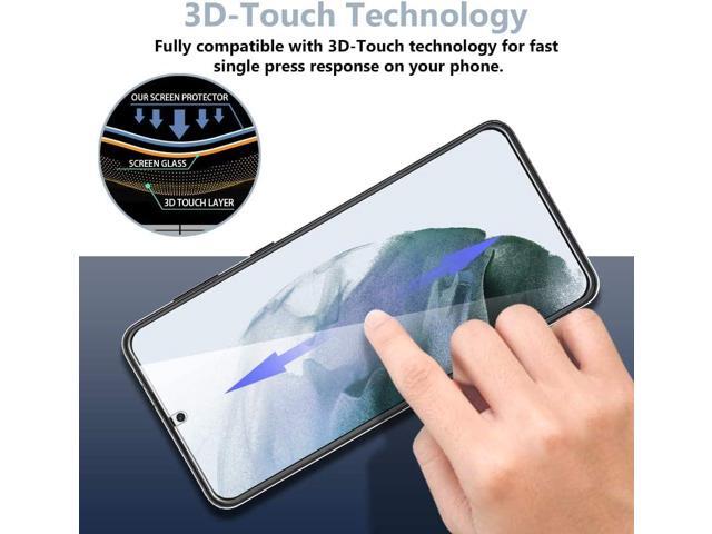 TOCOL [6 Pack Compatible with Samsung Galaxy S21 5G 6.2 inch - 3 Pack Tempered Glass Screen Protector and 3 Pack Camera Lens Protector with...