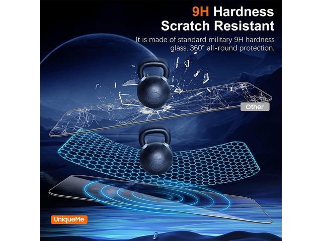 UniqueMe for Samsung Galaxy S23 Screen Protector Fingerprint Compatible,9H Tempered Glass 2 Pack and Camera Lens Protector 2 Pack for S23 5G...