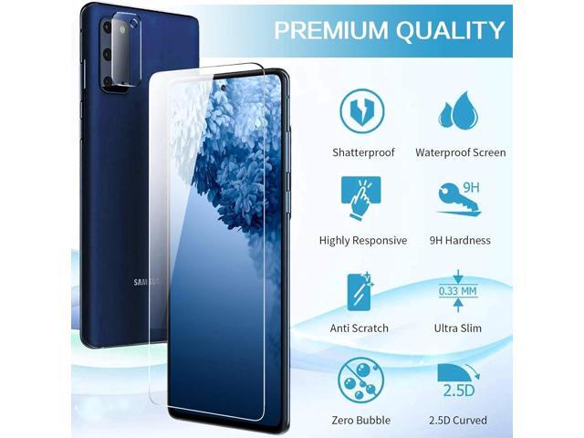 Galaxy S20 FE Screen Protector and Camera Protector, [3 Screen Protectors+3 Camera Protectors][Support Fingerprint] Tempered Glass Screen Protector...