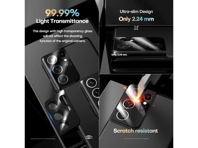 TAURI [2+2 Pack Designed for Samsung Galaxy S21 Ultra 5G 6.8 - inch, 2 Pack Flexible TPU Screen Protector + 2 Pack Camera Lens Protector Support...