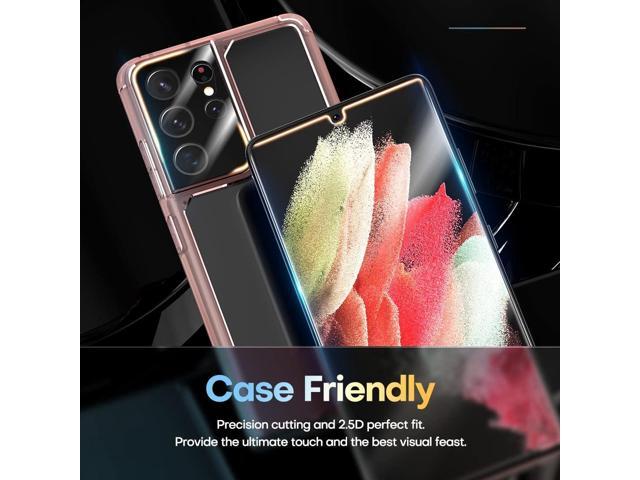 TAURI [2+2 Pack Designed for Samsung Galaxy S21 Ultra 5G 6.8 - inch, 2 Pack Flexible TPU Screen Protector + 2 Pack Camera Lens Protector Support...