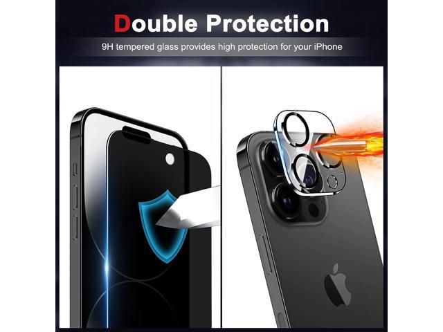 WHPXJY [2+3 Pack] iPhone 14 Pro Max Privacy Screen Protector with Camera Lens Protector, Anti-Scratch, Full Edge Coverage, Ultra HD, Case Friendly,...