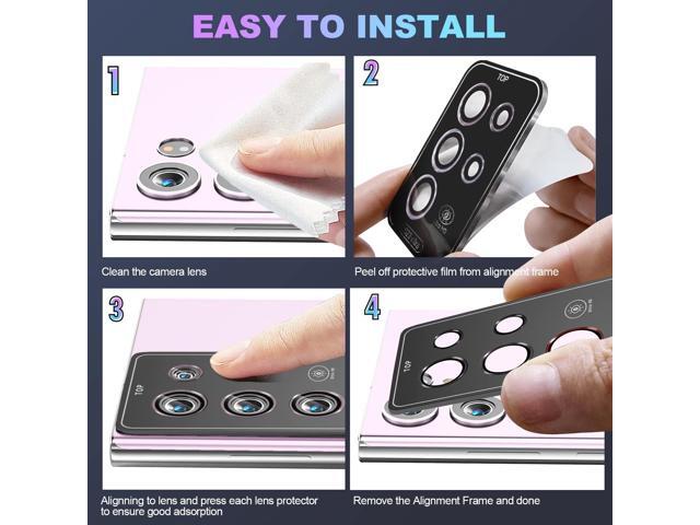 Xfilm Camera Lens Protector for Samsung Galaxy S23 Ultra, Alloy Individual Lens Protectors with Alignment Fram, Scratch Resistant HD Clear Camera...