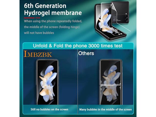 IMBZBK [9 in 1] for Samsung Galaxy Z Flip 4 5G Screen Protector, 3 Pack Inner Screen Flexible Film + 3 Pack Tempered Glass Back Screen Protector +...
